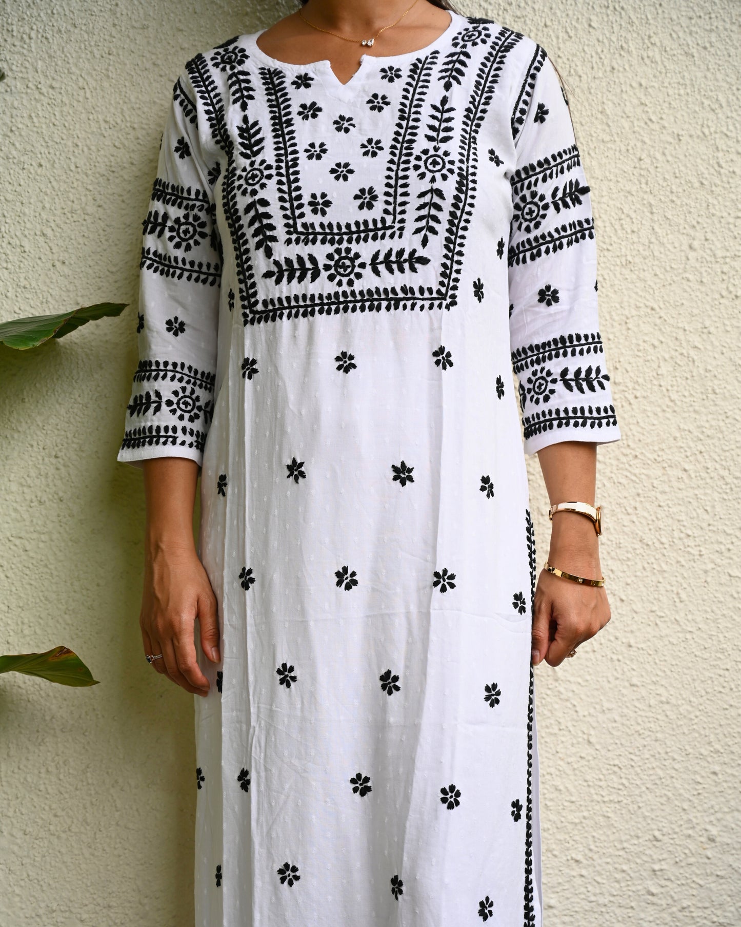 Handcrafted Chikankari Rayon White Kurta